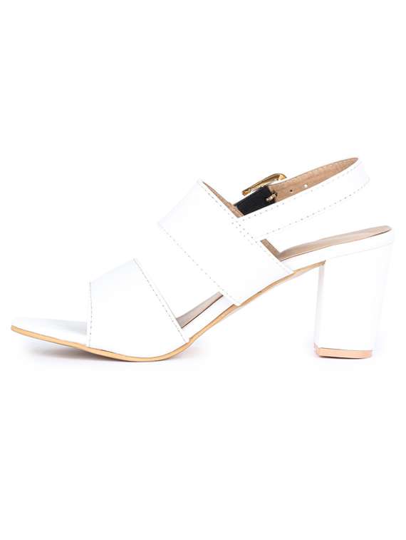 white synthetic ankle strap sandals - 19643536 -  Standard Image - 2