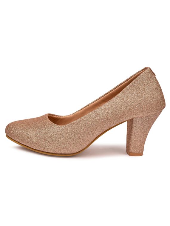 pink synthetic slip on pumps - 19643607 - Standard Image - 2