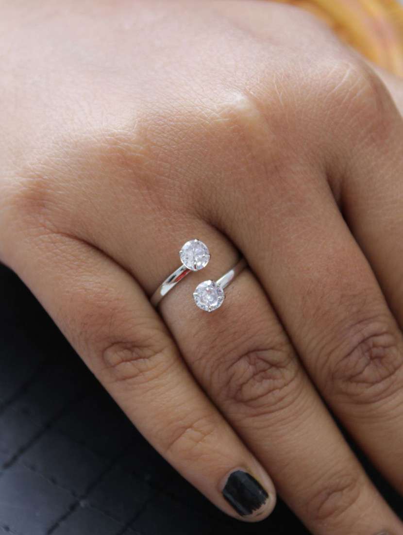silver plated finger ring - 19644201 - Standard Image - 2