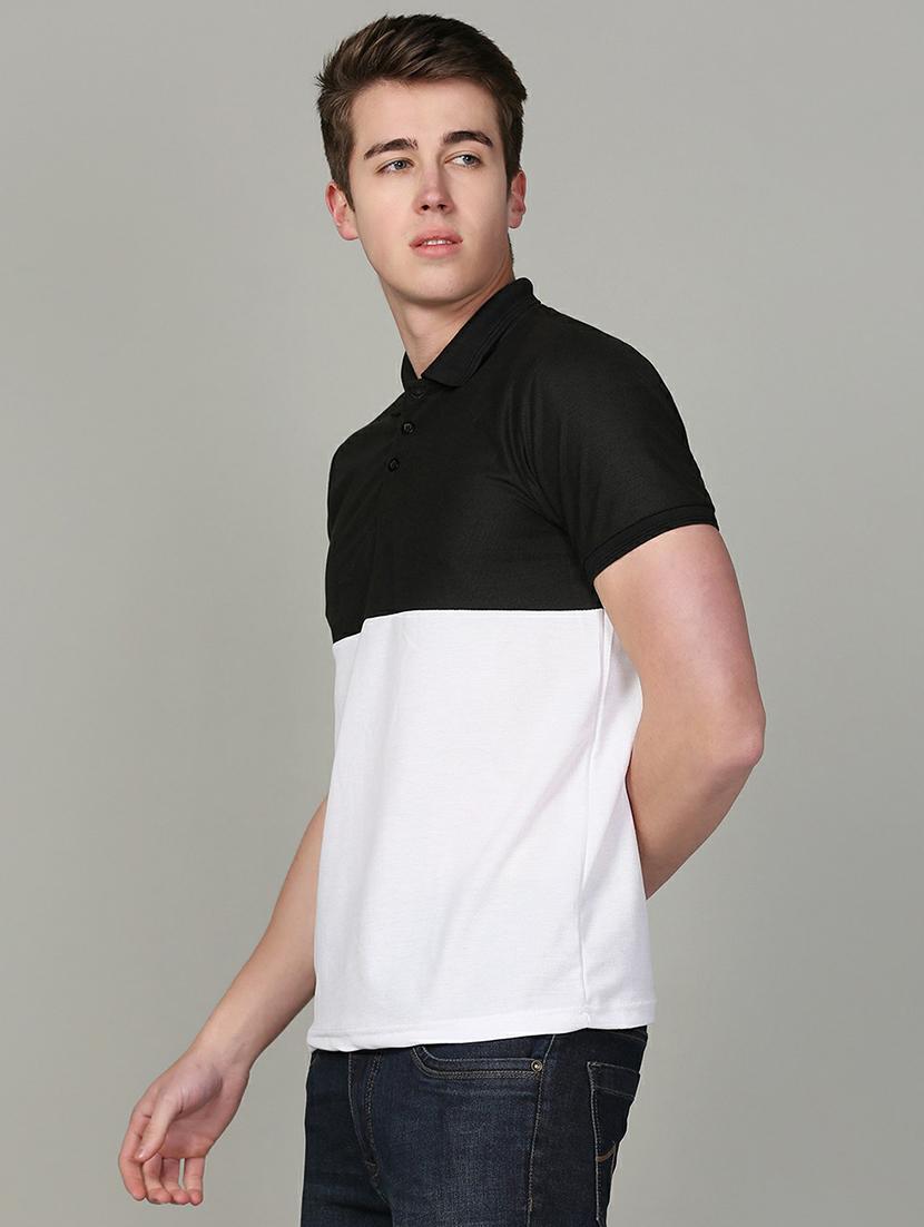 polo neck color block regular t-shirt - 19646087 - Standard Image - 2
