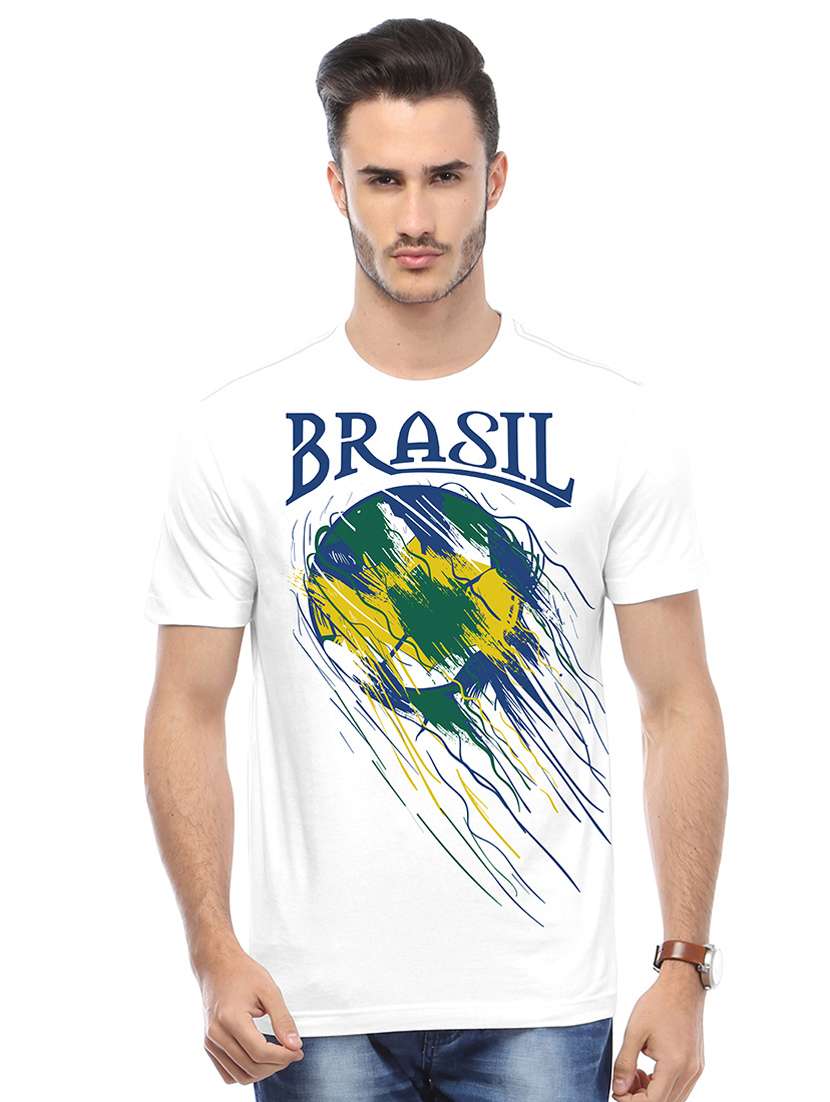 men crew neck front print t-shirt