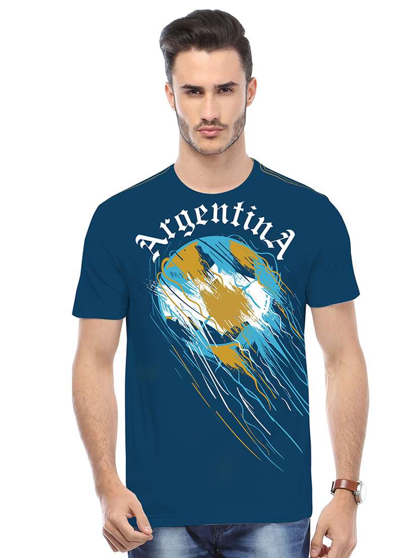 men crew neck front print t-shirt