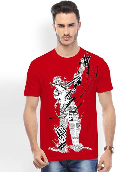 men crew neck front print t-shirt - 19649361 - Standard Image - 0