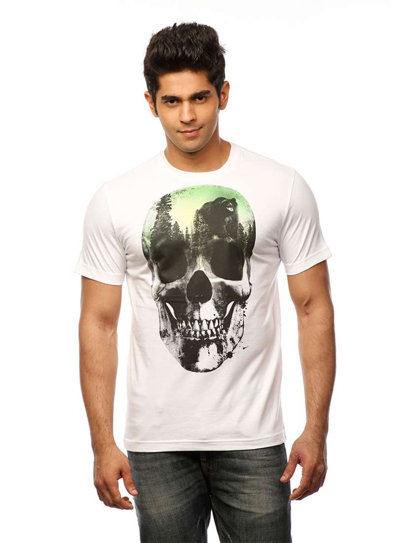 men round neck printed t-shirt