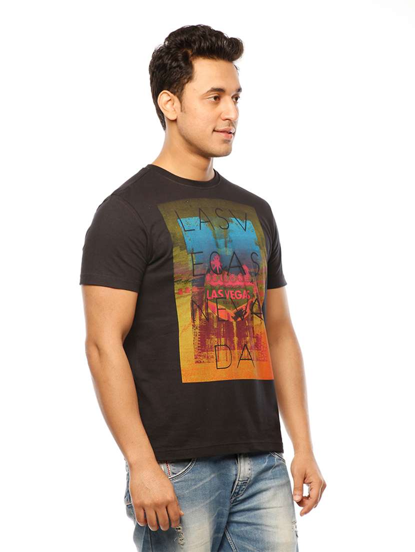 men round neck front print t-shirt - 19649447 -  Standard Image - 2