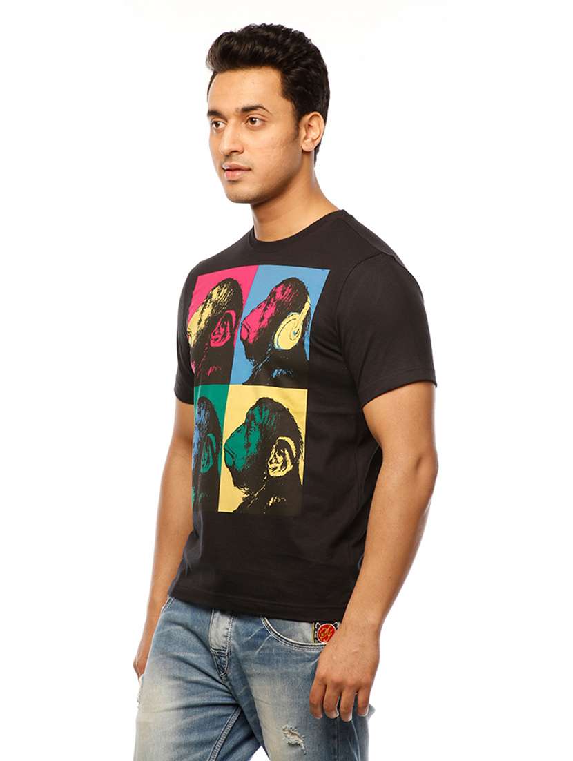 men crew neck front print t-shirt - 19649452 -  Standard Image - 2