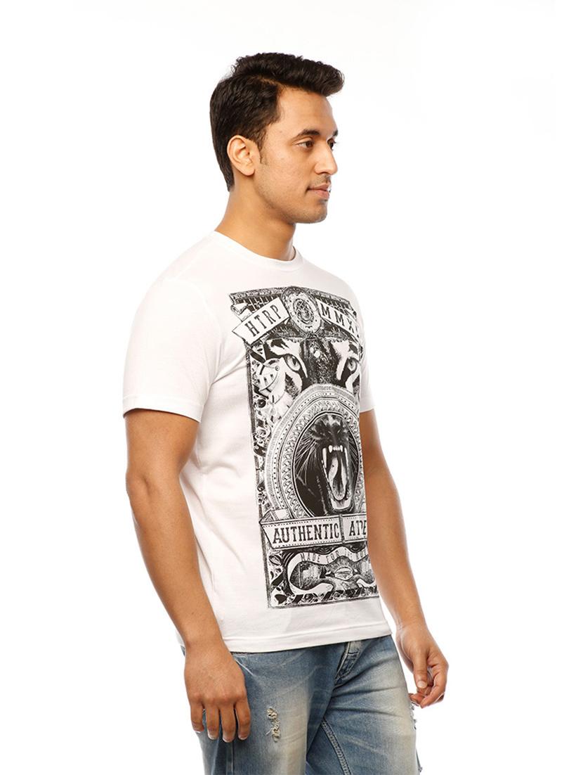 men round neck front print t-shirt - 19649469 - Standard Image - 2