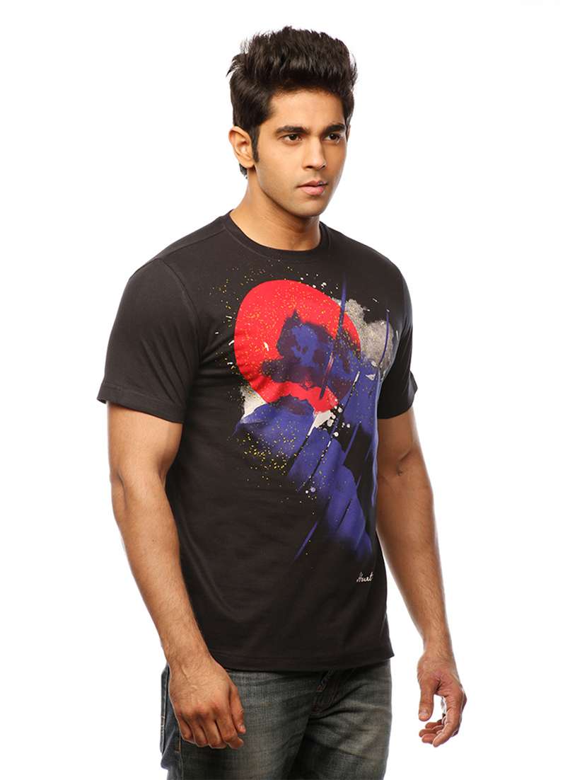 men crew neck front print t-shirt - 19649483 -  Standard Image - 2