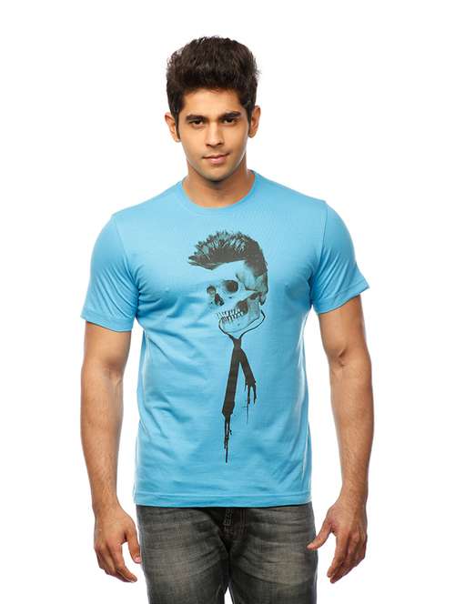 men crew neck front print t-shirt - 19649486 - Standard Image - 0