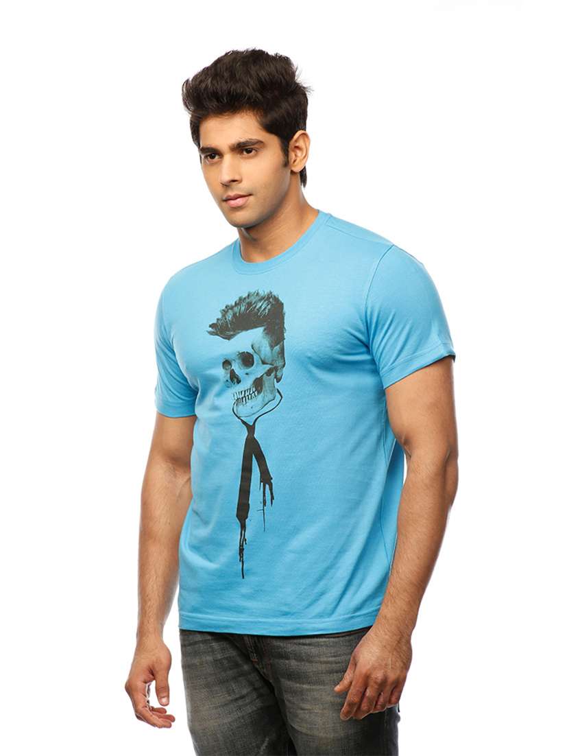 men crew neck front print t-shirt - 19649486 - Standard Image - 2