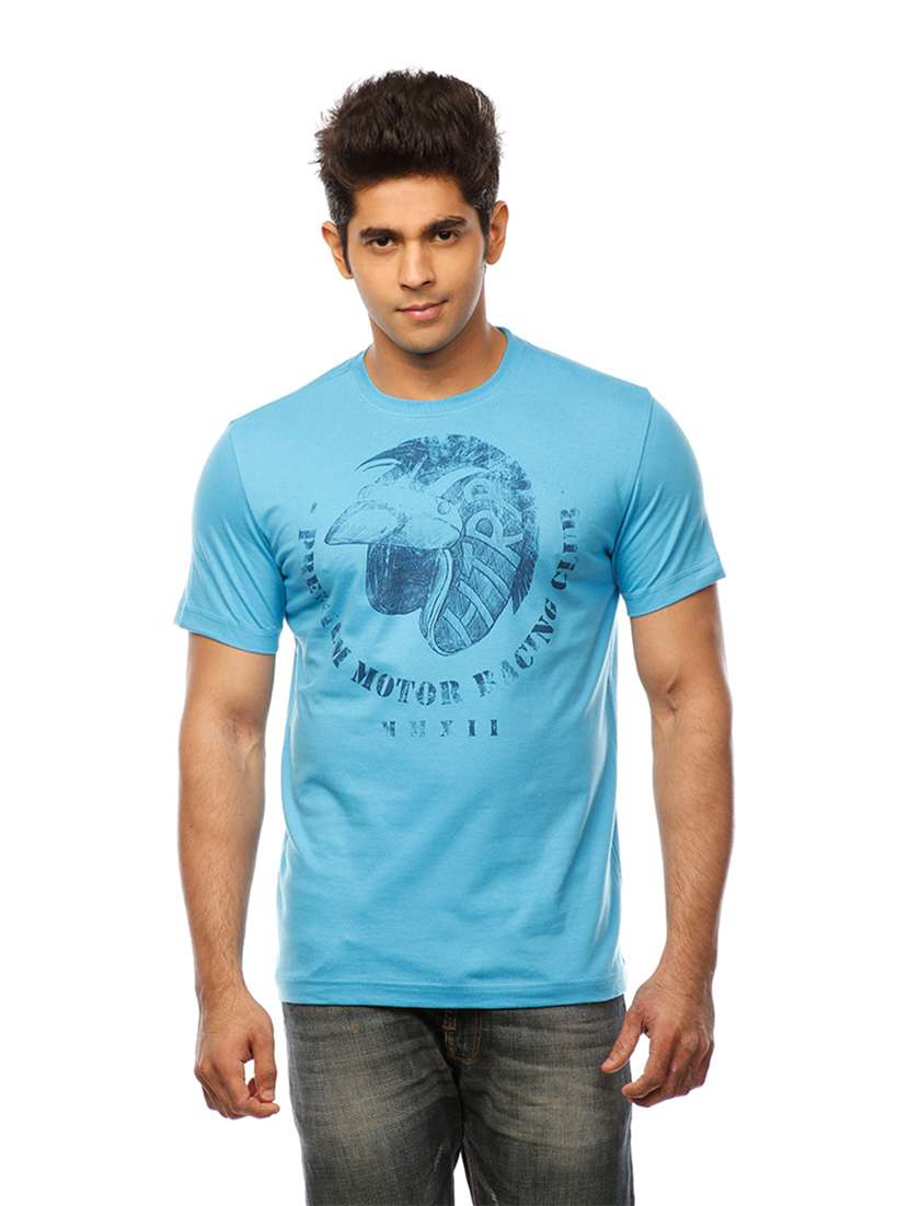 men crew neck front print t-shirt