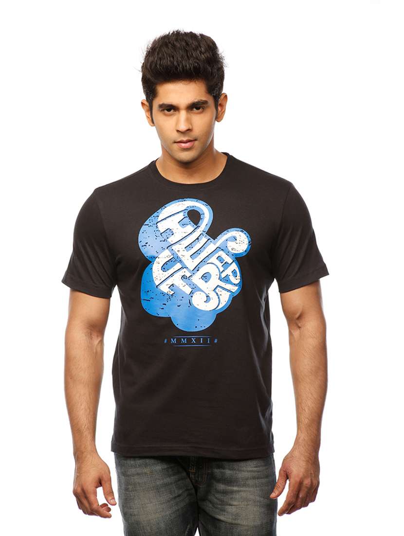 men crew neck front print t-shirt