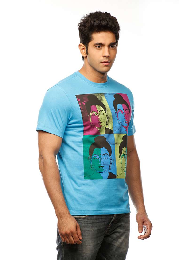 men crew neck front print t-shirt - 19649522 -  Standard Image - 2