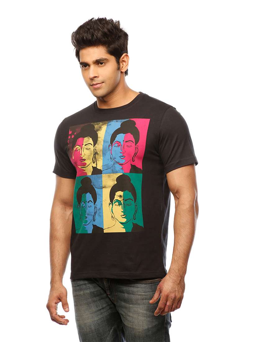 men round neck front print t-shirt - 19649523 -  Standard Image - 2