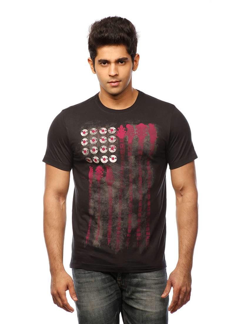 men crew neck front print t-shirt