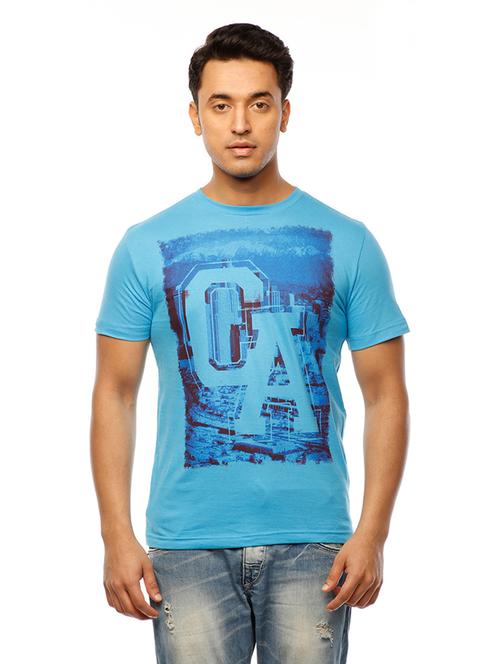men round neck front print t-shirt - 19649531 - Standard Image - 0