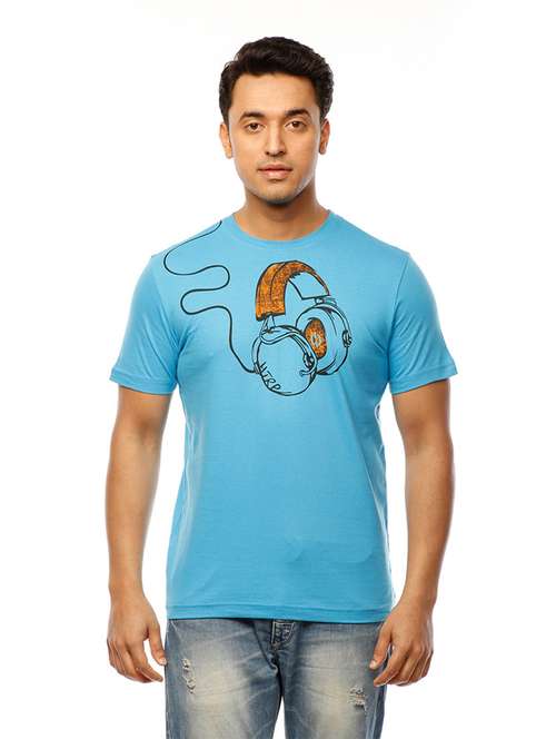 men crew neck front print t-shirt - 19649567 - Standard Image - 0