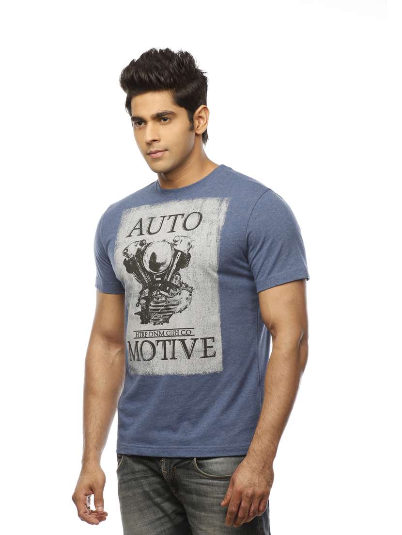 men crew neck front print t-shirt - 19649594 -  Standard Image - 2