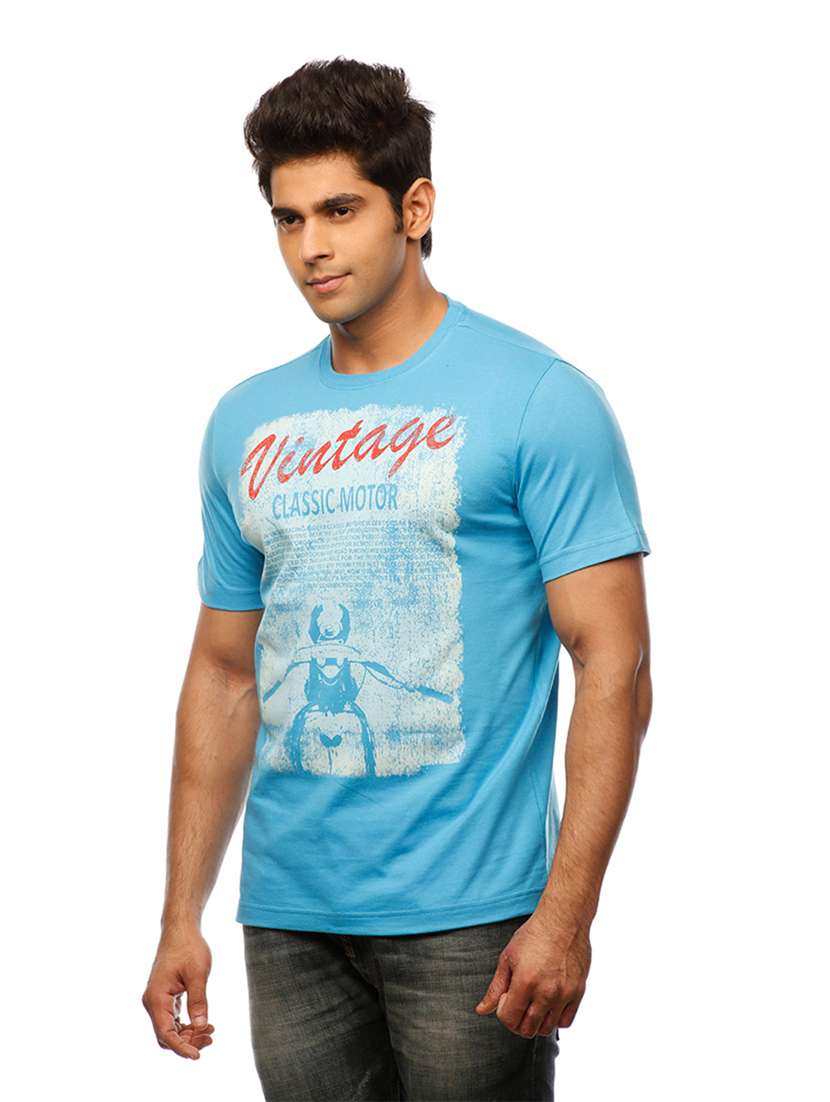 round neck printed regular t-shirt - 19649621 - Standard Image - 2