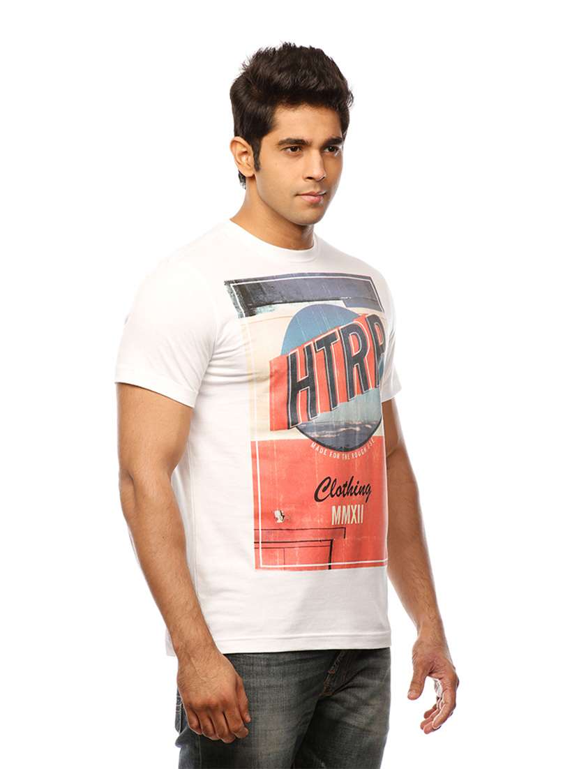 round neck printed regular t-shirt - 19649640 - Standard Image - 2