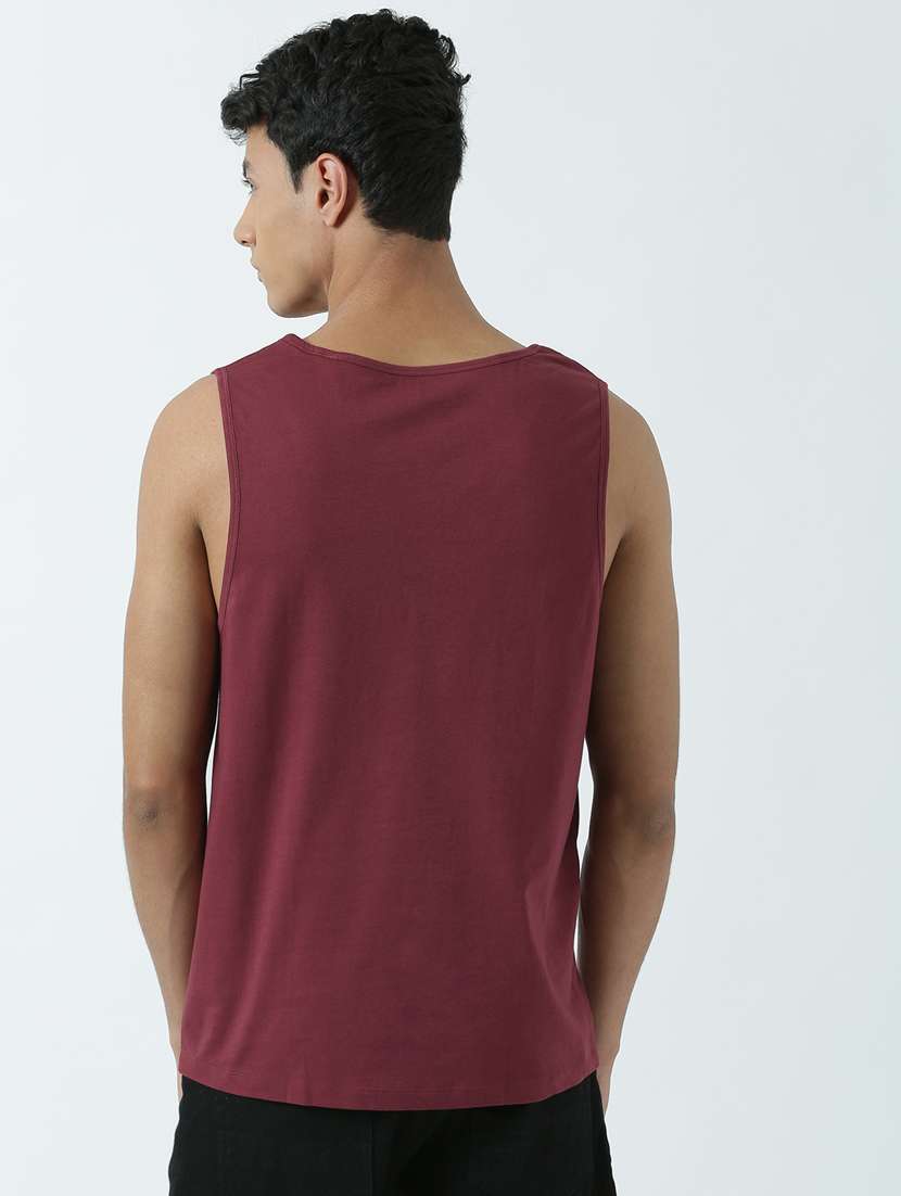 men printed sleeveless vest - 19650021 -  Standard Image - 2