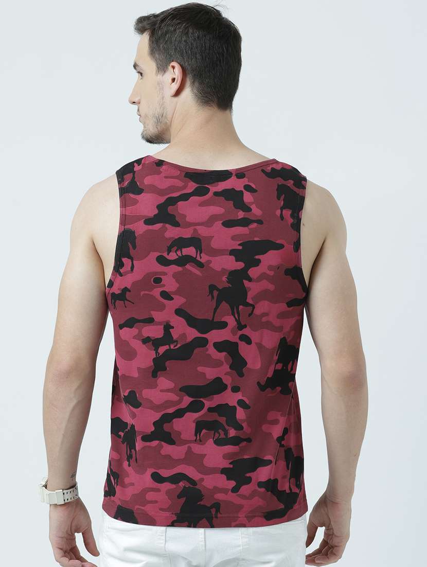 men printed sleeveless vest - 19650116 - Standard Image - 2