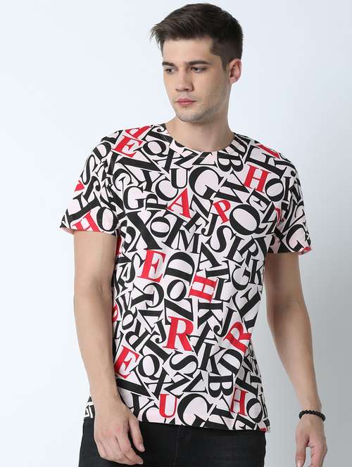 Men Front Print Short Sleeve T Shirt