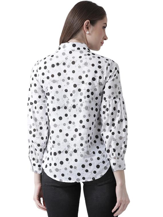 white printed long sleeve shirt - 19650325 - Standard Image - 2