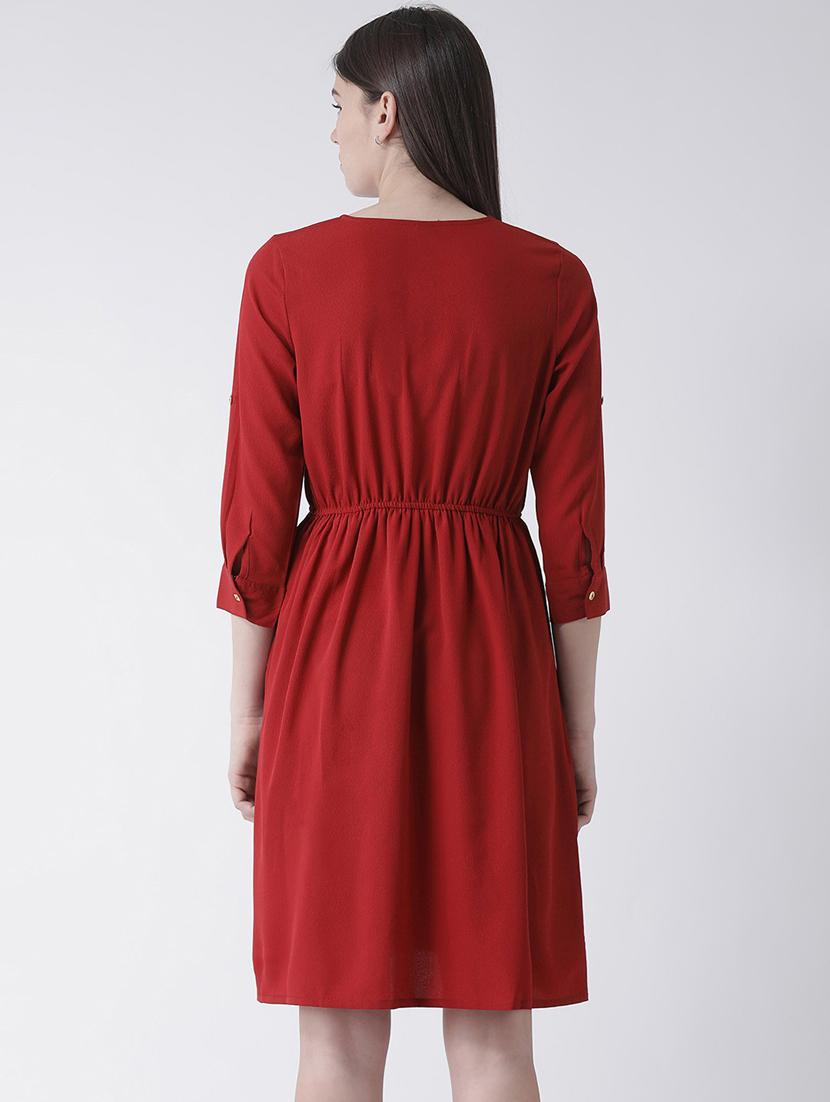 solids fit & flare dress - 19650387 - Standard Image - 2