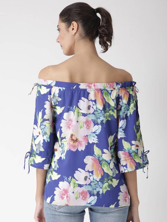 cold shoulder printed regular top - 19650705 - Standard Image - 2