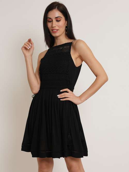 women's fit & flare solid dress - 19650742 -  Standard Image - 0