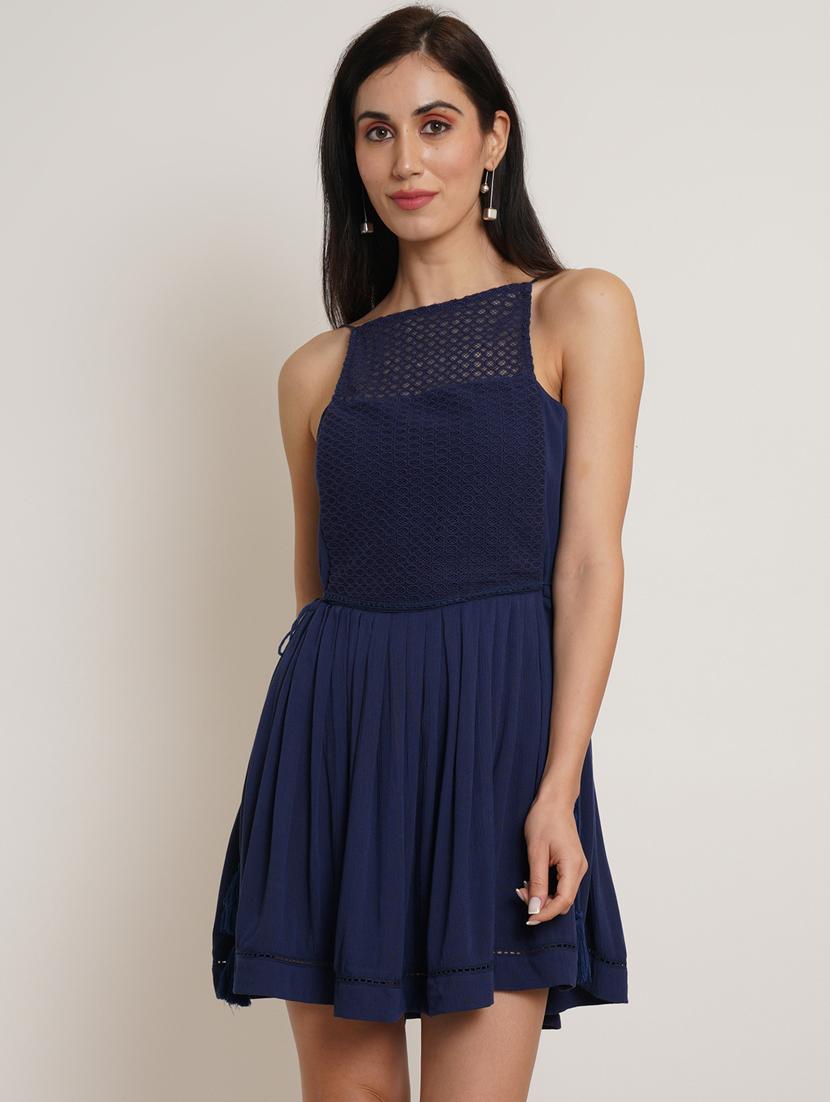 women's fit & flare solid dress - 19650743 - Zoom Image - 0