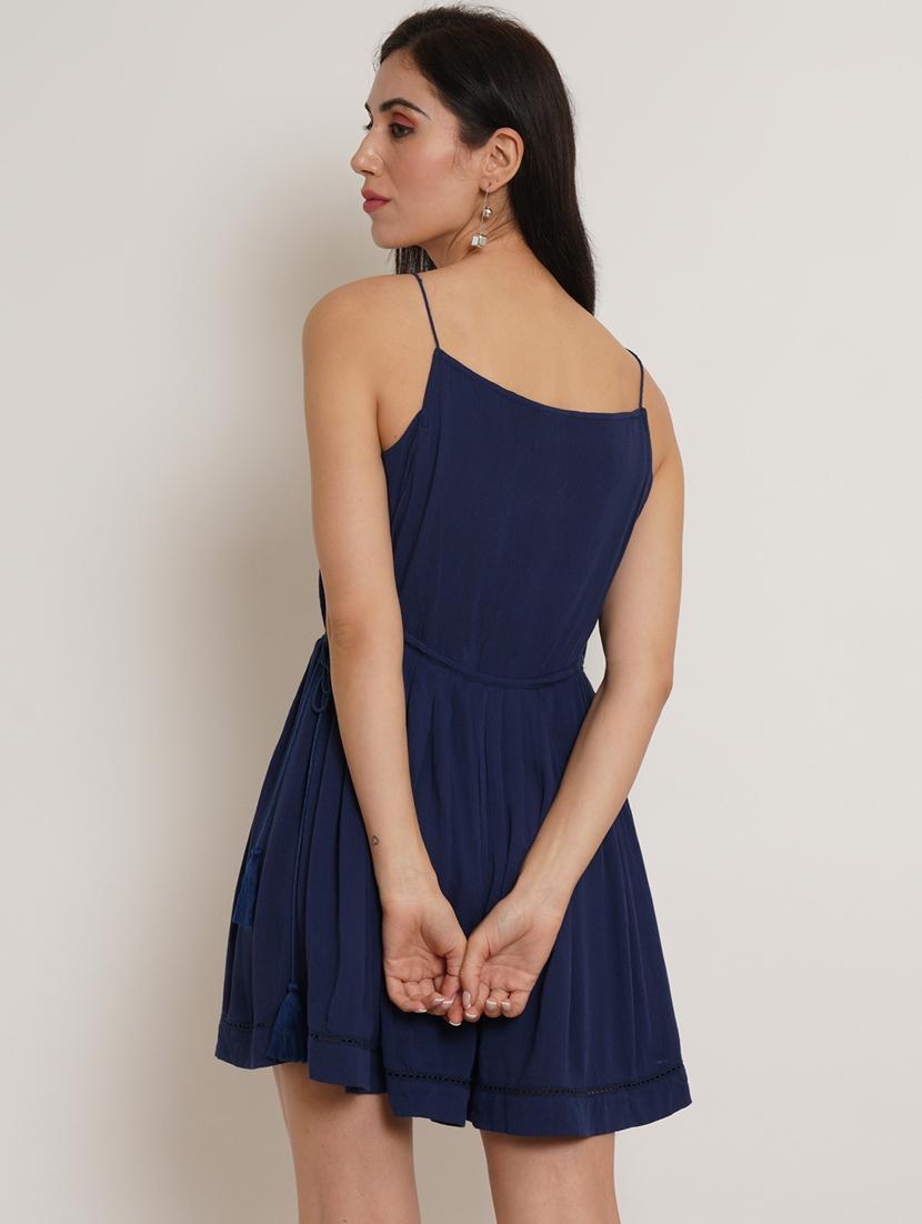 women's fit & flare solid dress - 19650743 - Standard Image - 2