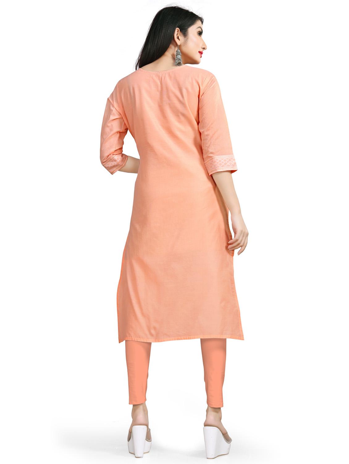 jacquard work straight kurta - 19656072 - Standard Image - 2
