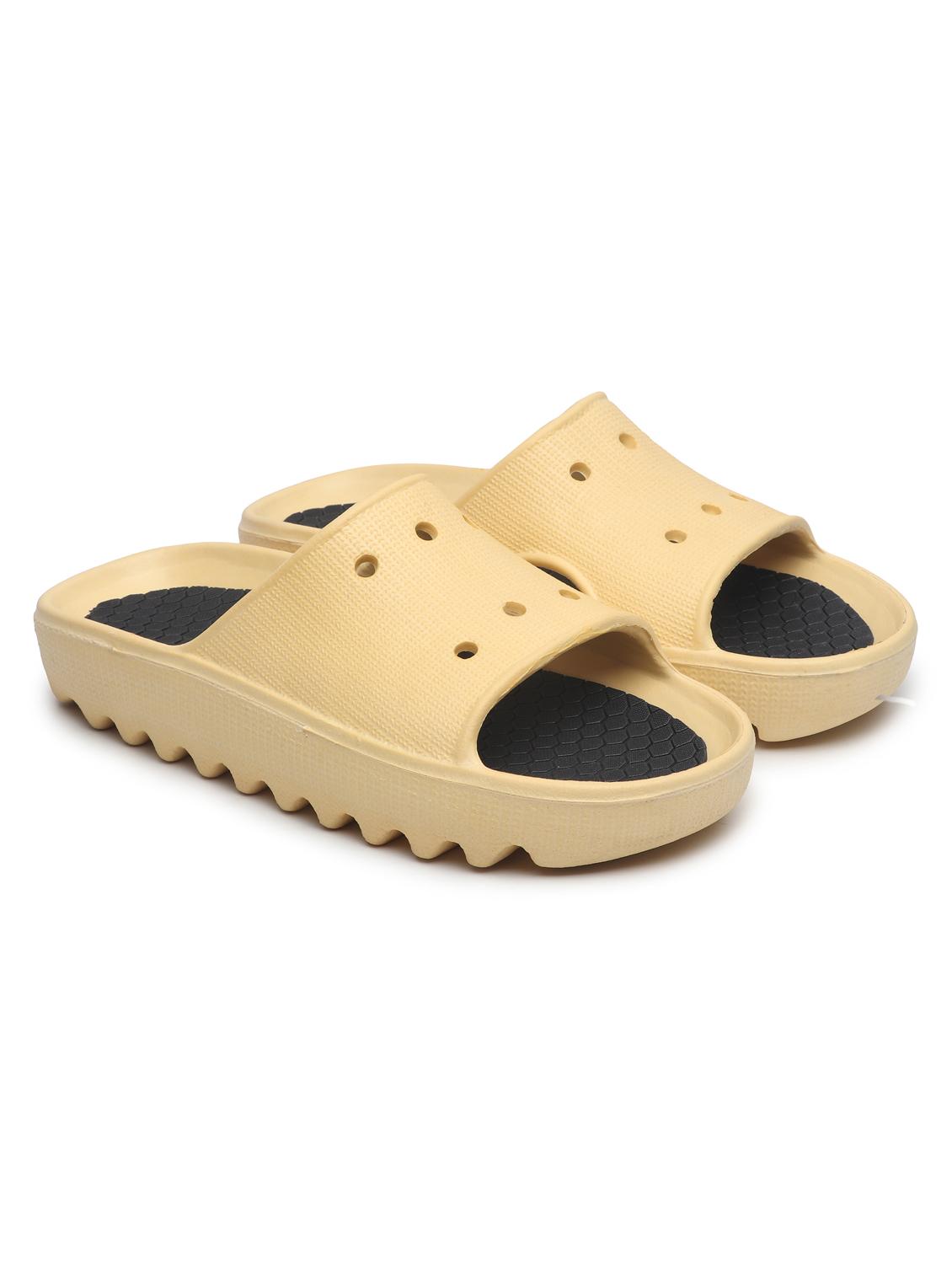 beige solid slip on flip flop - 19656763 - Standard Image - 2