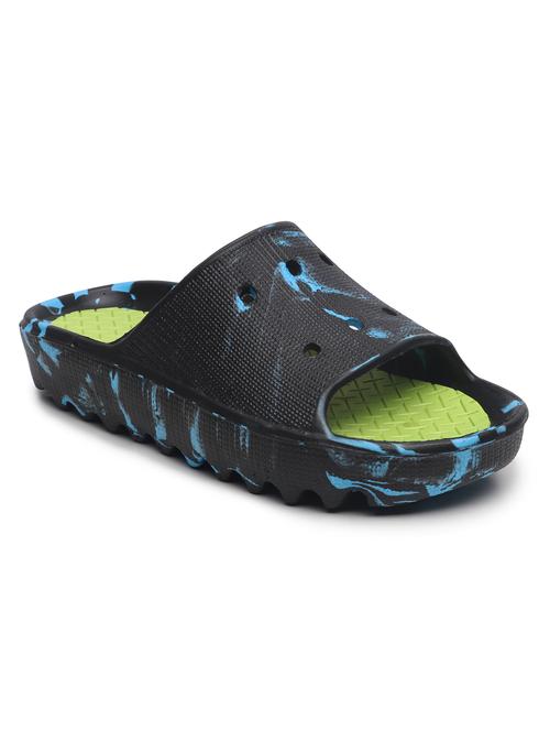 blue color block slip on flip flop - 19656764 -  Standard Image - 0