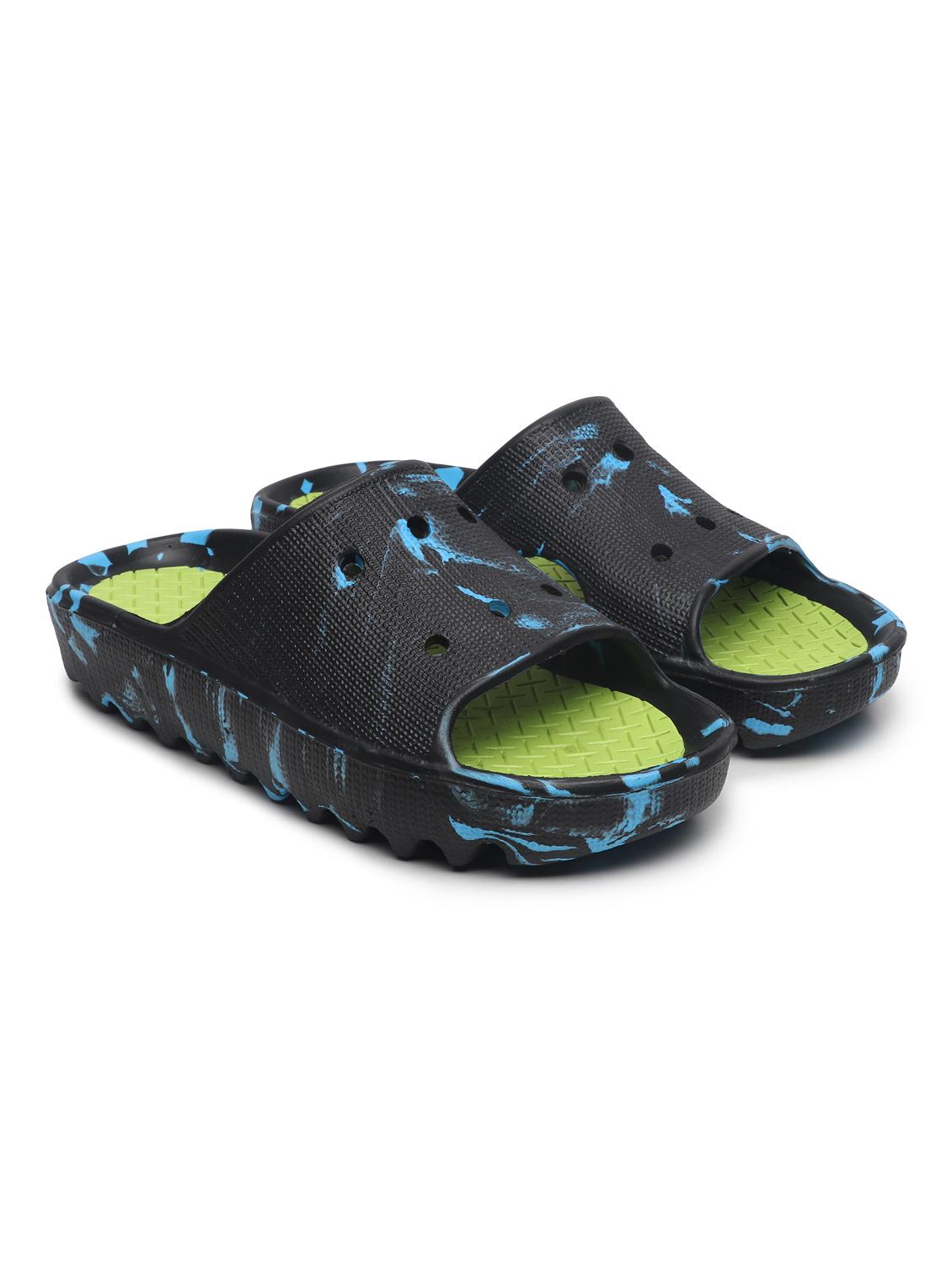blue color block slip on flip flop - 19656764 - Standard Image - 2