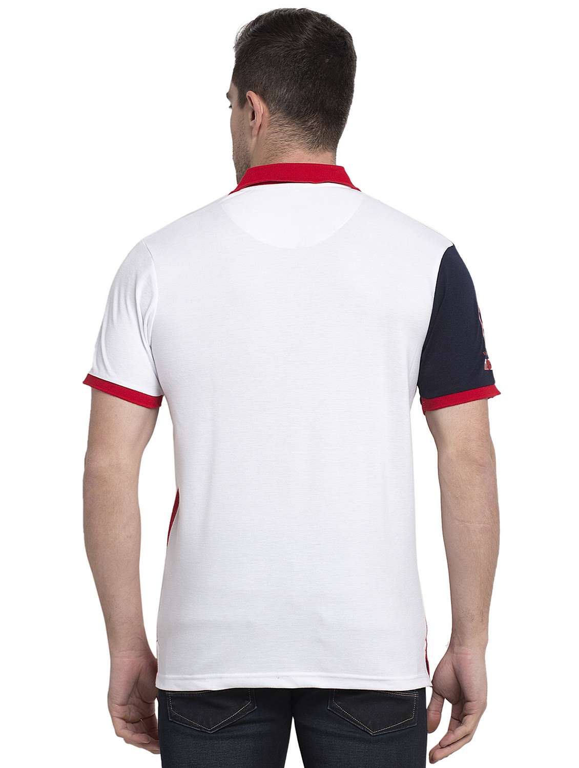 color block cotton polo t-shirt - 19656794 - Standard Image - 2