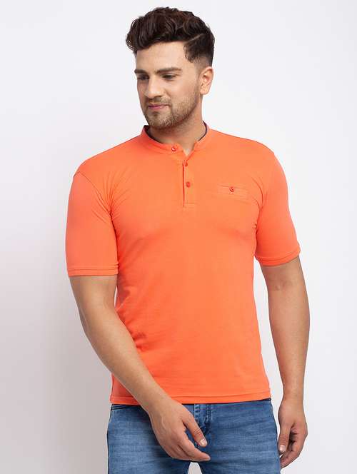 henley neck solid regular t-shirt - 19656816 -  Standard Image - 0