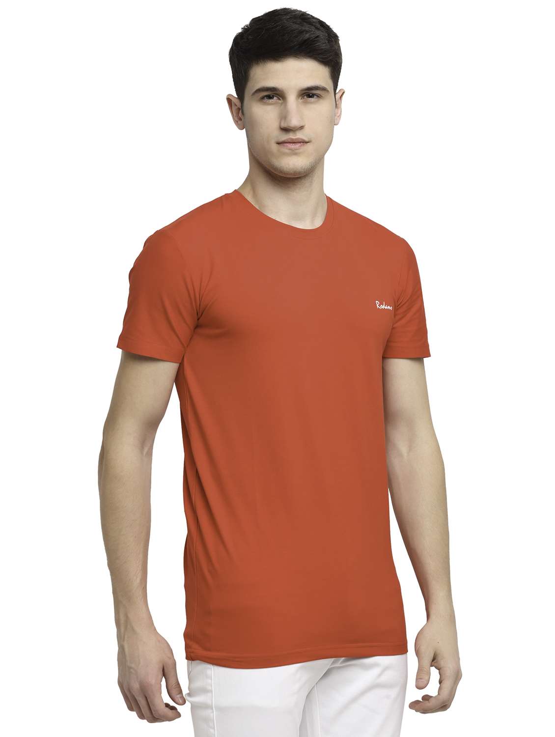 round neck solid regular t-shirt - 19656829 -  Zoom Image - 0