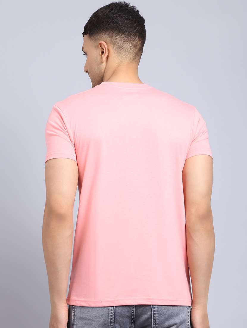 men front print round neck slim fit t-shirt - 19656879 - Standard Image - 2