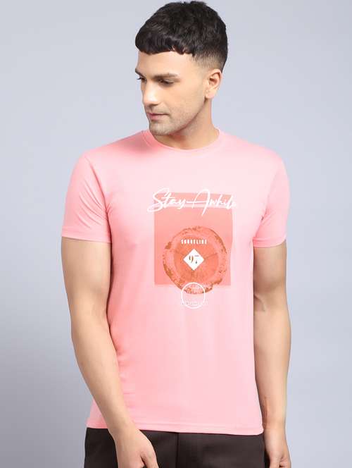 round neck printed regular t-shirt - 19656883 - Standard Image - 0