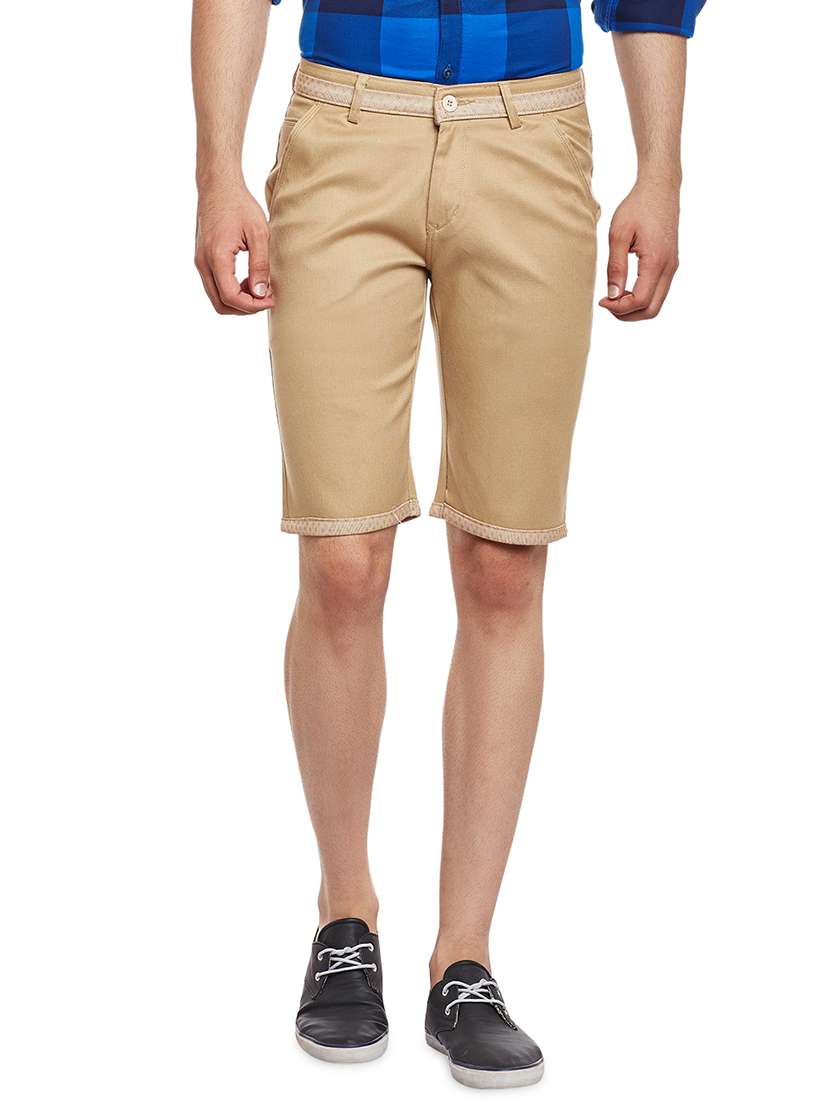 men solid mid rise chinos bermuda shorts