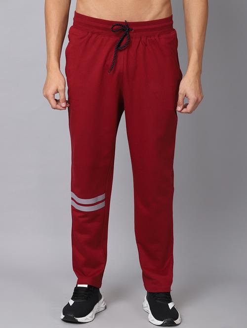 red solid track pant - 19657014 -  Standard Image - 0