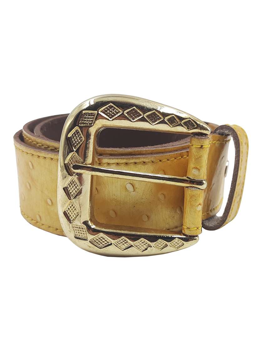 gold exotique gold casual leather belt for women 