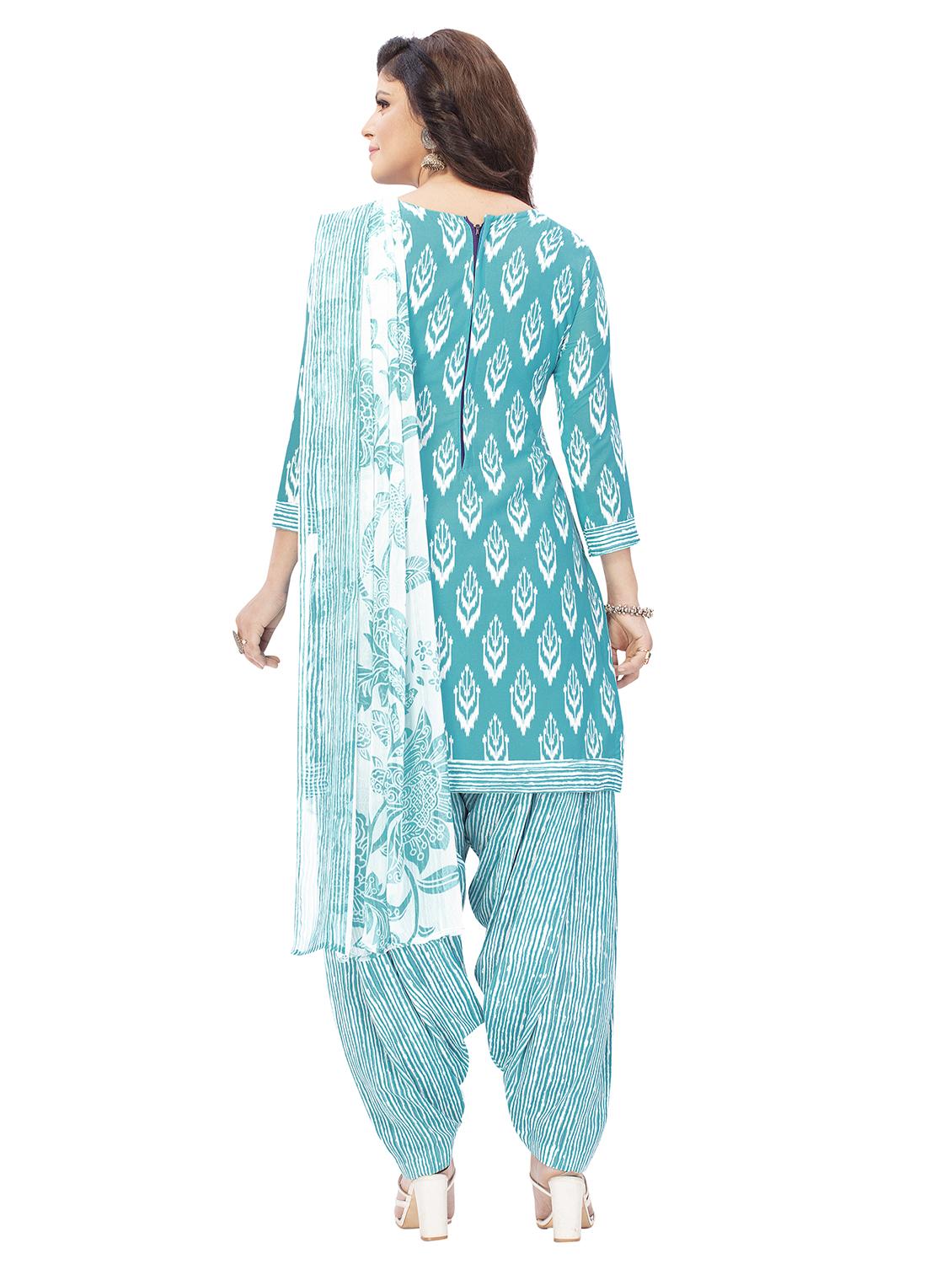 printed unstitched patiyala suit set - 19657099 - Standard Image - 2