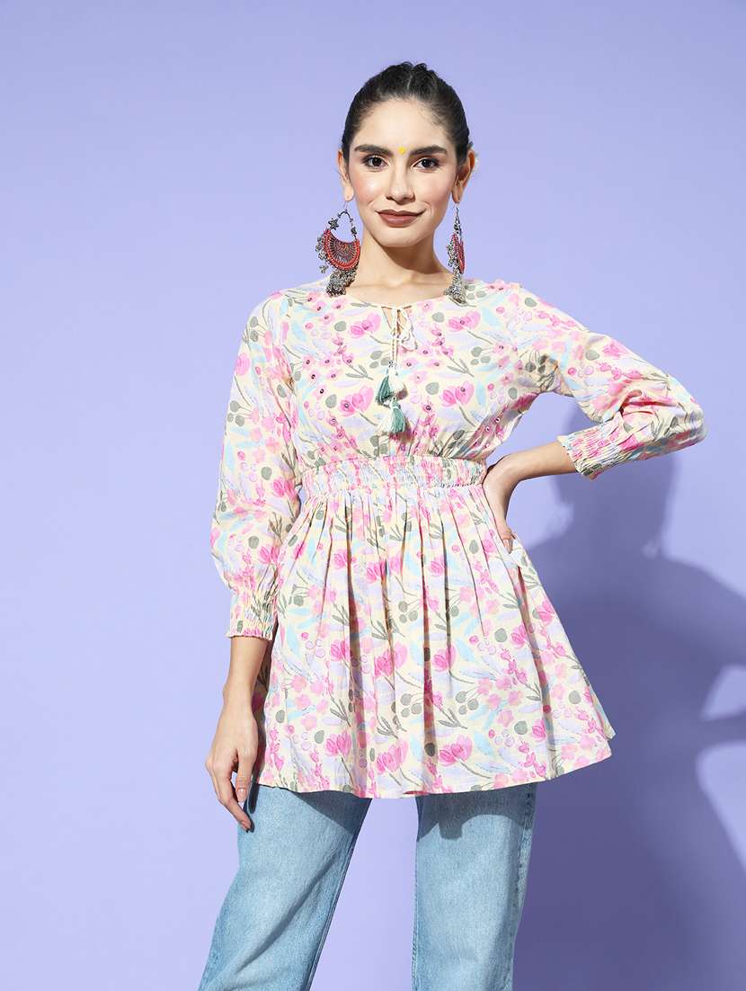 women's peplum tie-up neck top