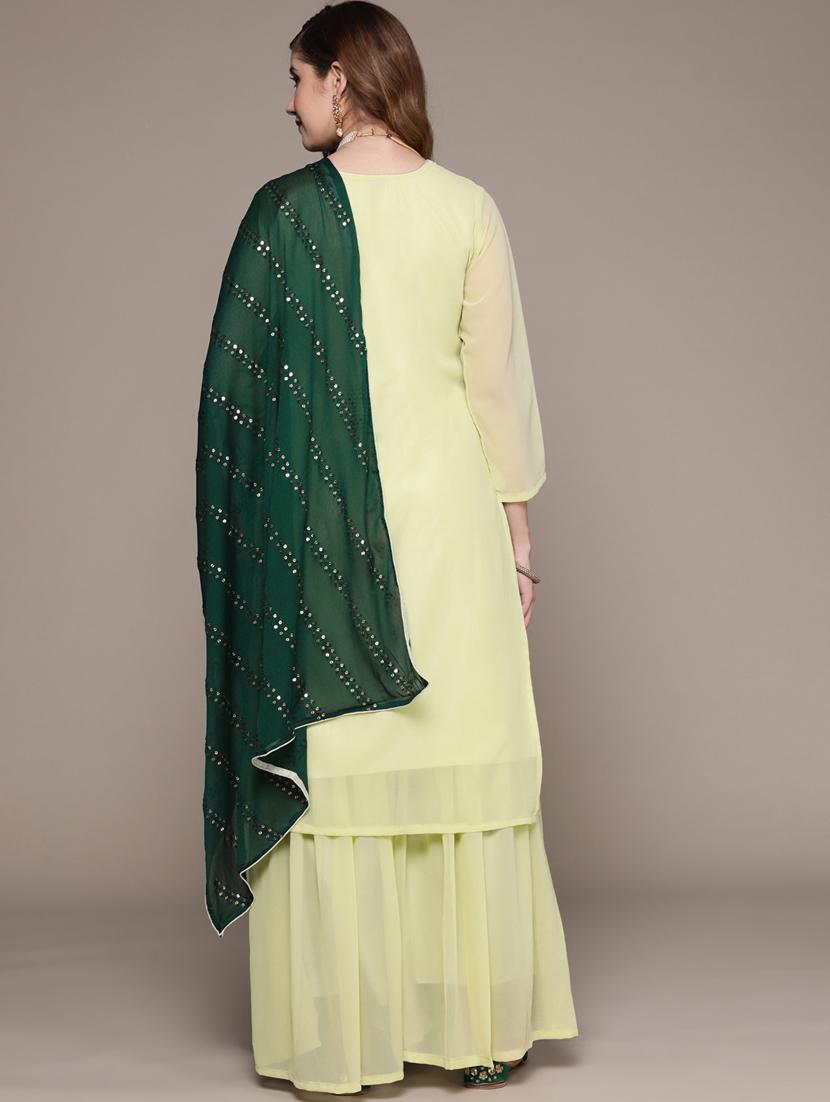 round neck kurta dupatta set - 19657318 - Standard Image - 2