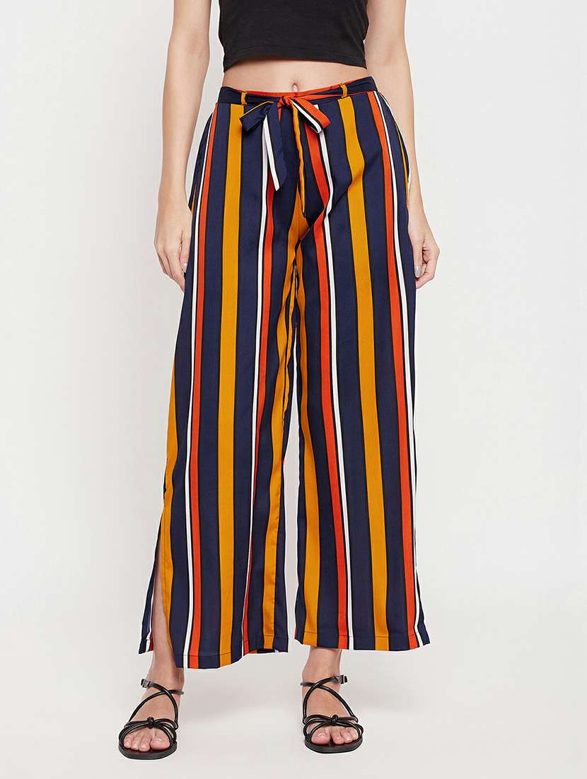 multi colored crepe palazzos