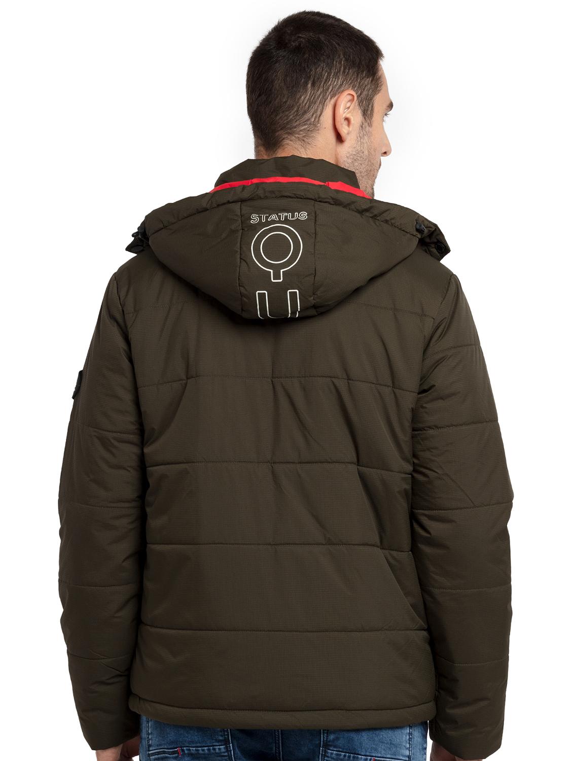 hooded solid quilted jacket - 19660573 - Standard Image - 2